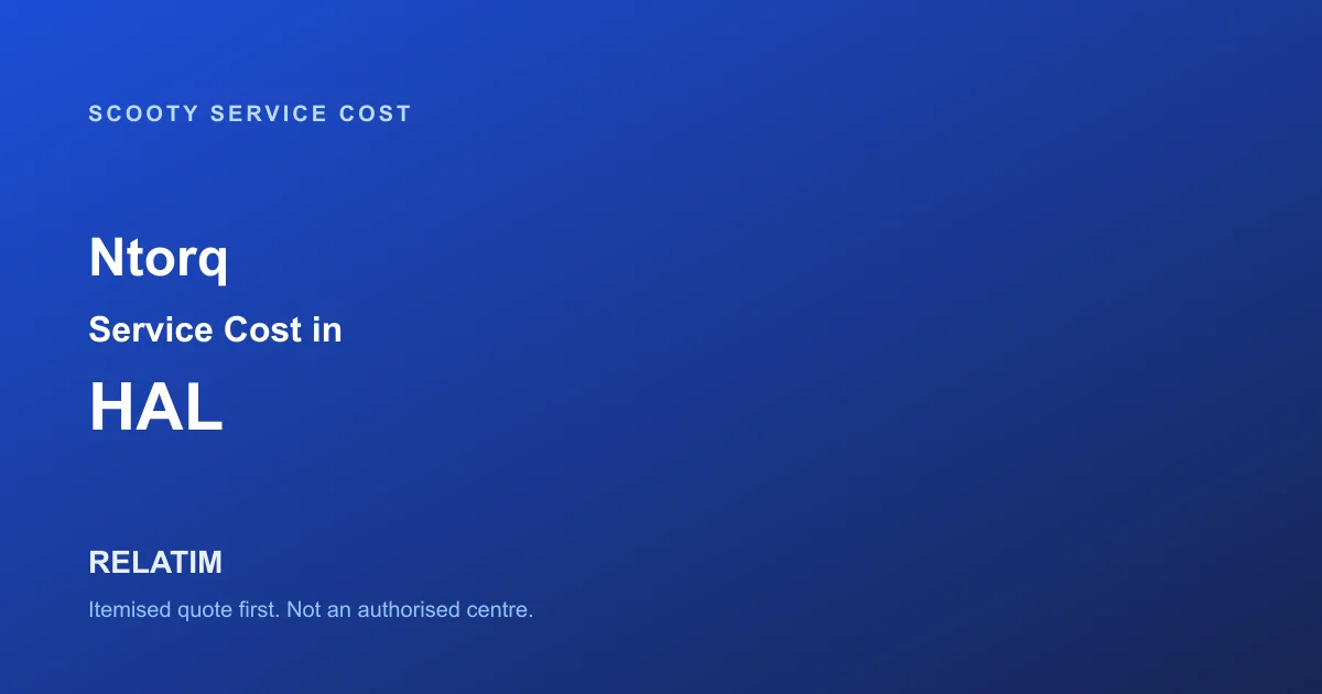 Ntorq Service Cost in HAL, Bangalore